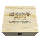 Personalised Couple Memory Box Keepsake by KreateSquare - Ideal for Valentines, Anniversary or Wedding Gifts Our Adventures Together Design